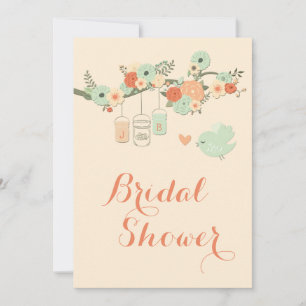 Personalisiertes Mason Jars Blumenkämme Brautparty Einladung