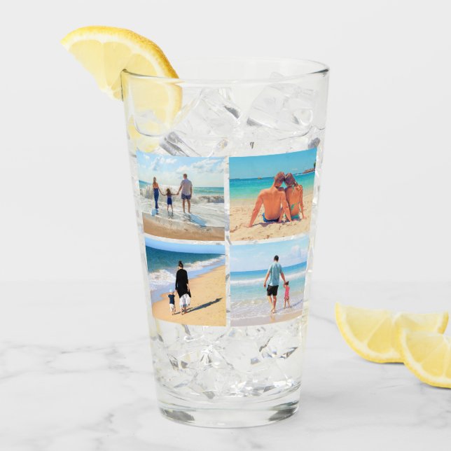 Personalisiertes Maß für die Fotokollage Glas (Vorderseite Ice)