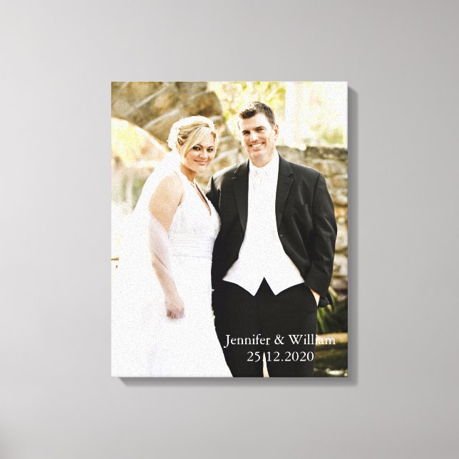 Personalisiertes maßgeschneidertes Hochzeitsszenar Leinwanddruck (Vorderseite)