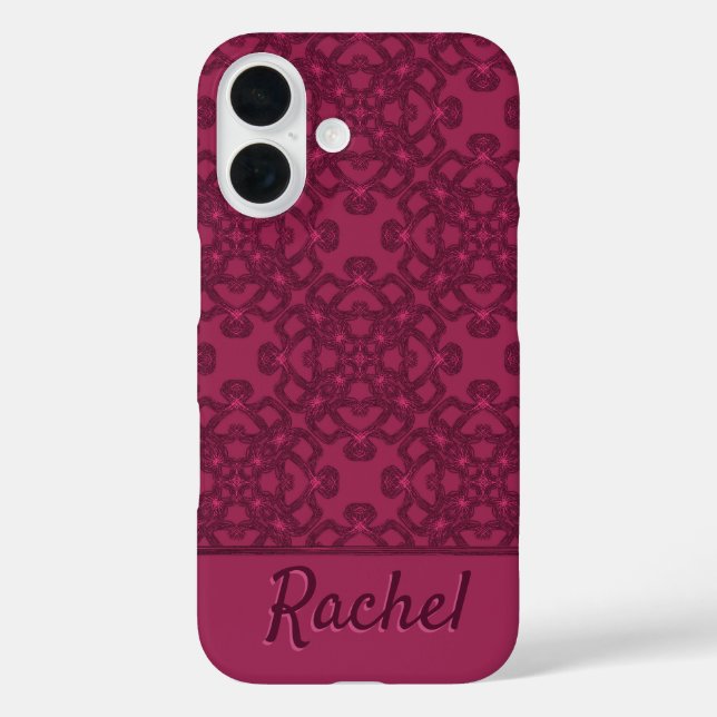 Personalisiertes Maulbeermuster iPhone 16 Hülle (Rückseite)