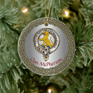 Personalisiertes McPherson-Clan-Abzeichen/Tartan D Keramik Ornament