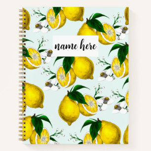 Personalisiertes Mediterrane Lemons-Notebook Notizbuch