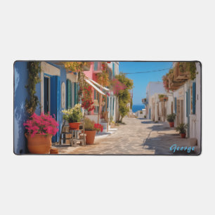Personalisiertes Mediterranean Island Street Desk  Schreibtischunterlage