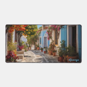 Personalisiertes Mediterranean Island Street Desk Schreibtischunterlage