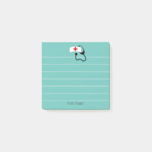 Personalisiertes medizinisches Stethoskop mit Lini Post-it Klebezettel