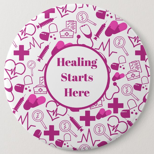 Personalisiertes medizinisches Thema Gesundheitswe Button (Vorderseite)