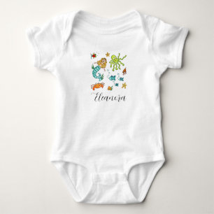 Personalisiertes Meer Leben Marine Unter dem Meer Baby Strampler