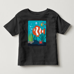 Personalisiertes Meer-Lebens-Muster Fisch Krebs Se Kleinkind T-shirt