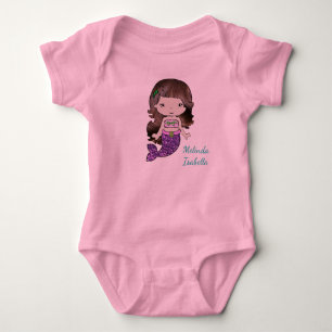 Personalisiertes Meerjungfrau-Baby-Einteiler-T-Shi Baby Strampler