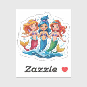 Personalisiertes Meerjungfrau-Freunde-Spaß-Set Aufkleber