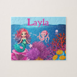 Personalisiertes Meerjungfrau-Kinder-Namen-Puzzle