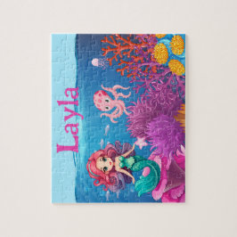 Personalisiertes Meerjungfrau-Kinder-Namen-Puzzle