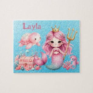 Personalisiertes Meerjungfrau-Kinder-Namen-Puzzle