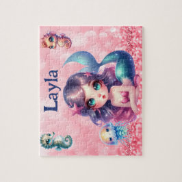 Personalisiertes Meerjungfrau-Kinder-Namen-Puzzle