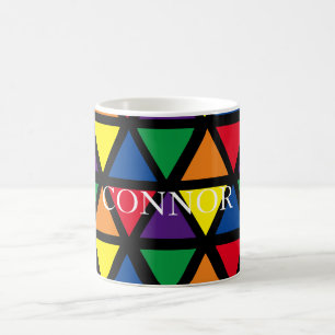 Personalisiertes mehrfarbiges Dreieck  Kaffeetasse