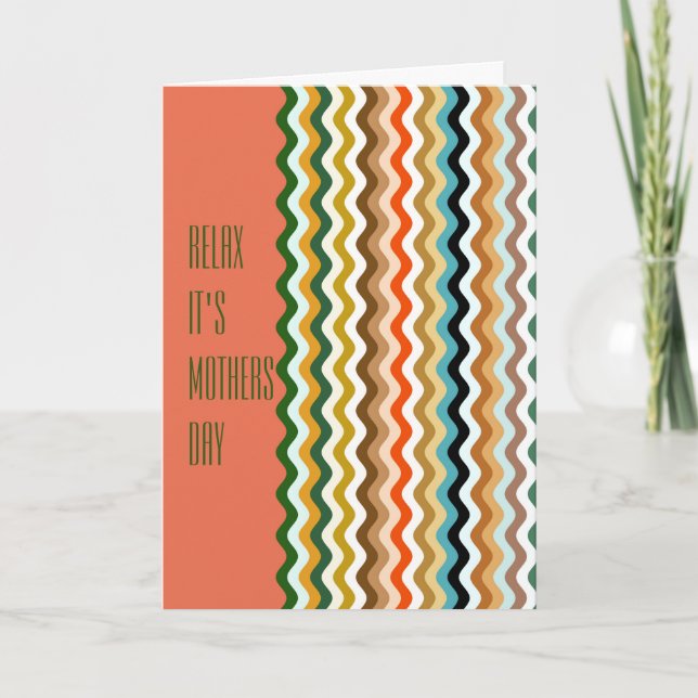 Personalisiertes mehrfarbiges Wavy Zigzag-Muster Karte (Vorderseite)