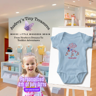 Personalisiertes Mein erstes 4. Juli Baby-Body Baby Strampler