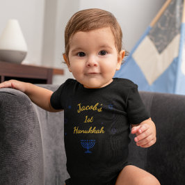 Personalisiertes Mein erstes Hanukkah Baby Strampler