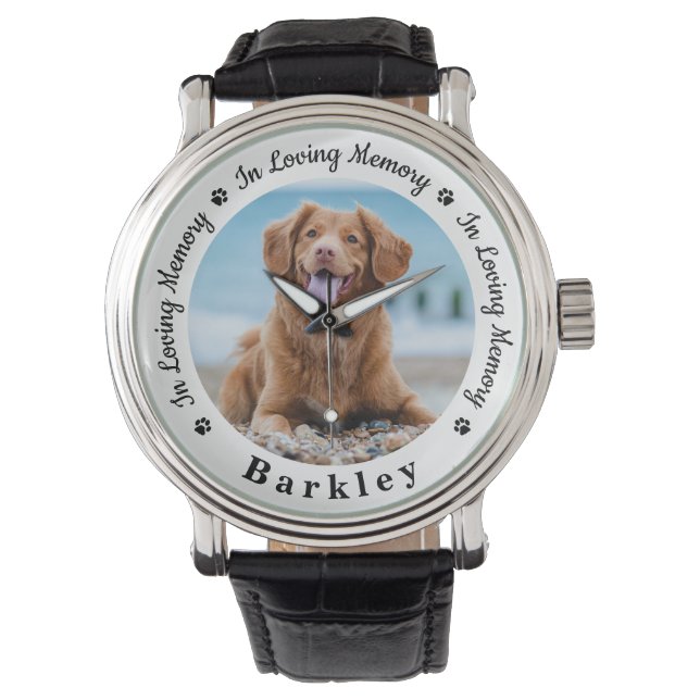 Personalisiertes -Memorial Benutzerdefiniertes Dog Armbanduhr (Vorderseite)