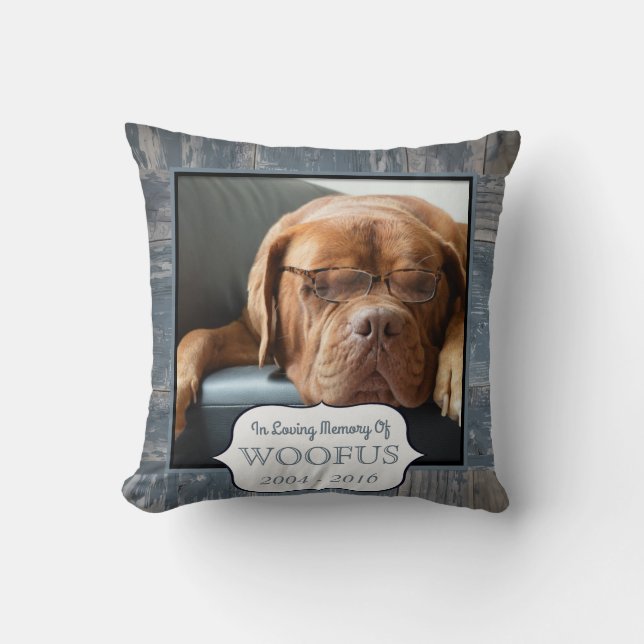 Personalisiertes -Memorial-Foto | Beileid des Hund Kissen (Vorderseite)