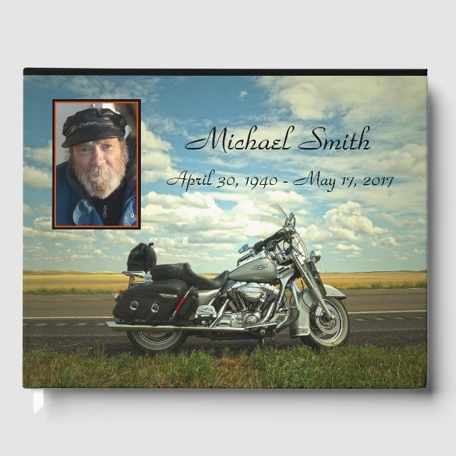 Personalisiertes Memorial für Motorräder Gästebuch (Vorderseite)