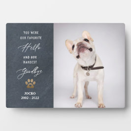 Personalisiertes Memorial Pet Loss Foto Collage Fotoplatte