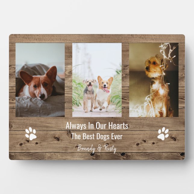 Personalisiertes Memorial Pet Loss Foto Collage Fotoplatte (Vorderseite)