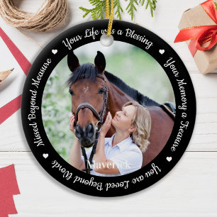 Personalisiertes Memorial Pet Loss Modernes Foto Keramik Ornament