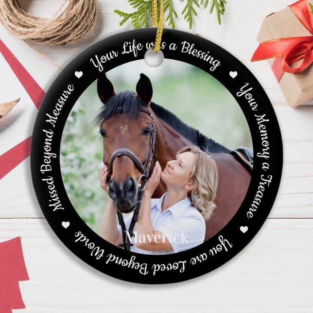 Personalisiertes Memorial Pet Loss Modernes Foto Keramik Ornament (Von Creator hochgeladen)