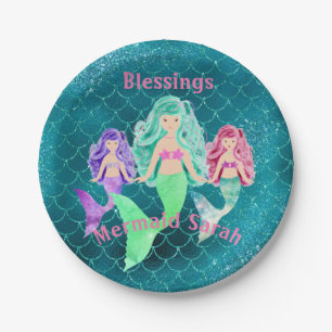 Personalisiertes Mermaid Pappteller