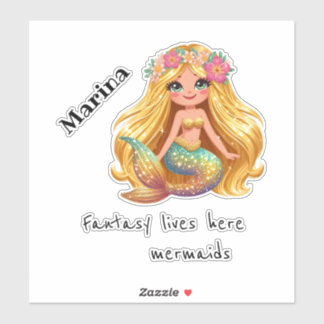 Personalisiertes Mermaid-Set Aufkleber