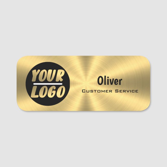Personalisiertes Metallgold Namensschild (Vorderseite)