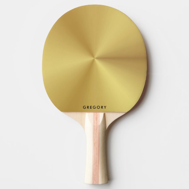 Personalisiertes metallisches Goldgewebe, Monogram Tischtennis Schläger (Vorderseite)