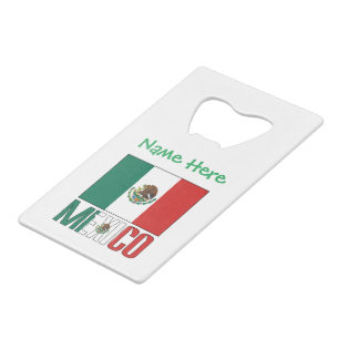 Personalisiertes Mexiko-Flagge-Name-Design Geldbeutel Flaschenöffner