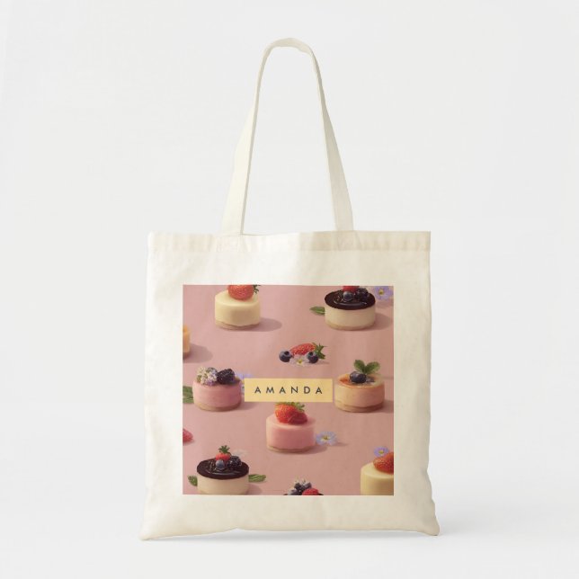 Personalisiertes Mini Cheesecake Dessert Muster Tragetasche (Vorne)