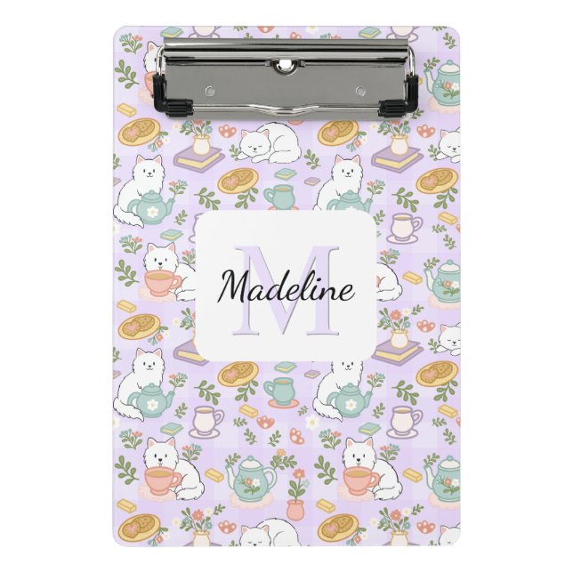 Personalisiertes Mini-Clip-Board 'Tea & Bookish Ca Mini Klemmbrett (Vorderseite)