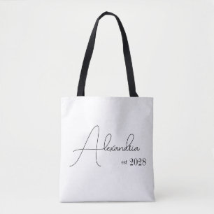 Personalisiertes Minimal Schwarz und Weiß Tasche