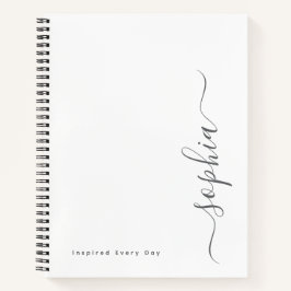 Personalisiertes minimalistisches benutzerdefinier notizbuch