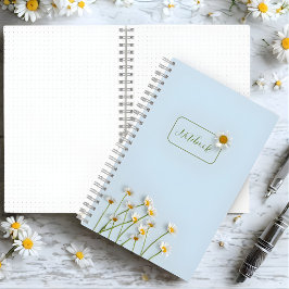 Personalisiertes minimalistisches Blumen-Notizbuch Notizbuch