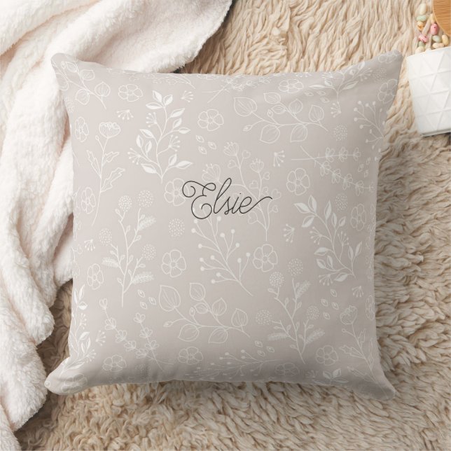Personalisiertes Minimalistisches Botanisches Kiss Kissen (Decke)