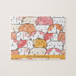 Personalisiertes Minimalistisches Cat Orange Puzzl