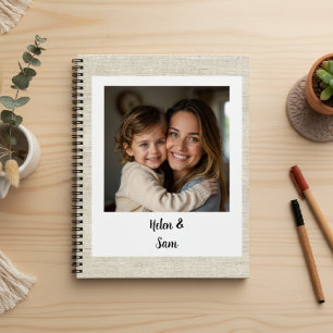 Personalisiertes minimalistisches Familienfoto-Fau Notizbuch