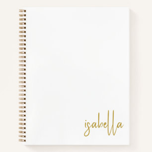 Personalisiertes minimalistisches goldenes Skriptn Notizbuch
