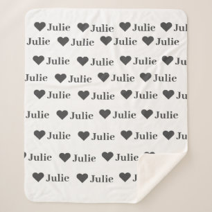 Personalisiertes Minimalistisches Herzblanket Sherpadecke