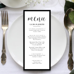 Personalisiertes Minimalistisches Hochzeits-Dinner Menükarte