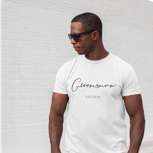 Personalisiertes minimalistisches Hochzeitsoutfit T-Shirt