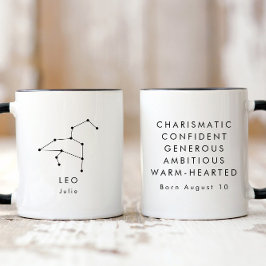 Personalisiertes Minimalistisches Leo Zodiac-Zeich Tasse