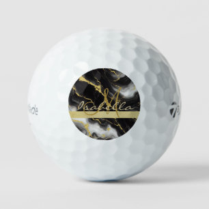 Personalisiertes Minimalistisches, modernes Schwar Golfball
