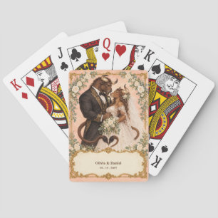 Personalisiertes Minotaurus-Braut-und-Bräutigam-Ho Spielkarten