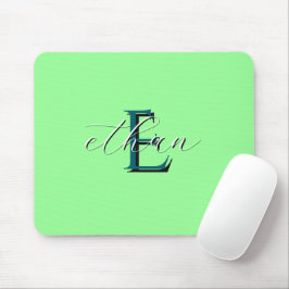 Personalisiertes mintgrünes Monogramm Anfangsbuchs Mousepad